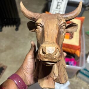 Cow head statue